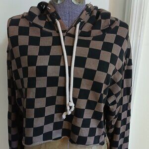 Checkered Mini Hoodie Sweatshirt Size Small to Medium